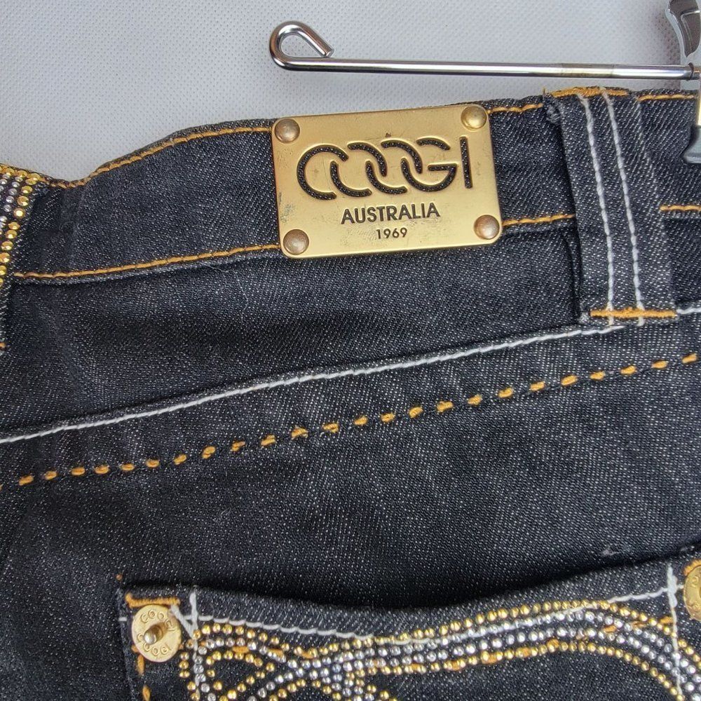 Coogi Womens Size 11/12 Black Denim Blingy Cotton Spandex Straight Leg Jeans - Picture 6 of 13
